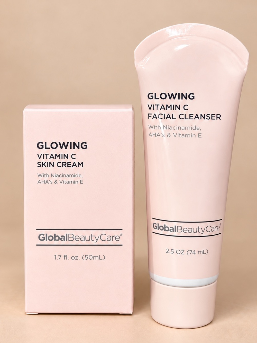 Global Beauty Care Glowing Vitamin C Skin Cream & Cleanser Set